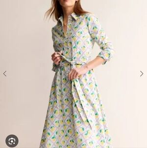 Boden Amy Cotton Midi Shirt Dress -Lavender, Lemon Grove Small 6p